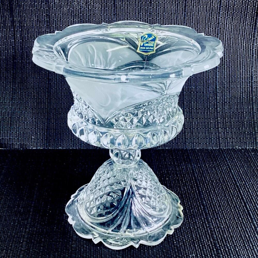 Vintage Phoenix Crystal Stemmed Candy Dish